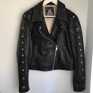 Leather studded jacket